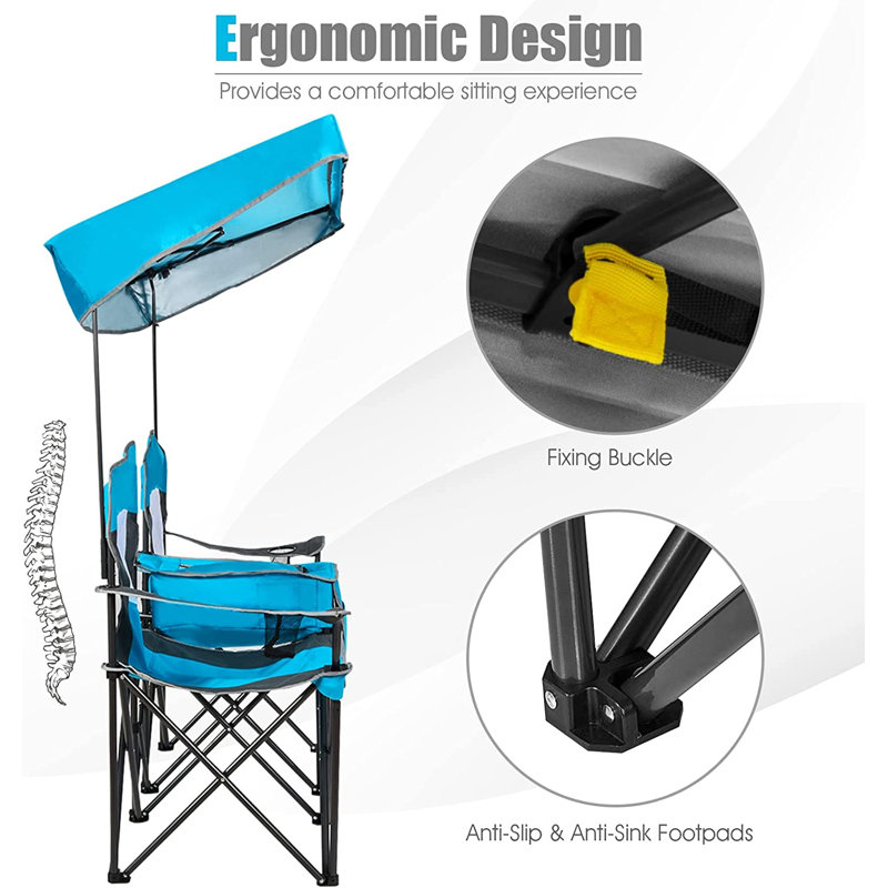 Ariaa Folding Camping Chair, Blue
