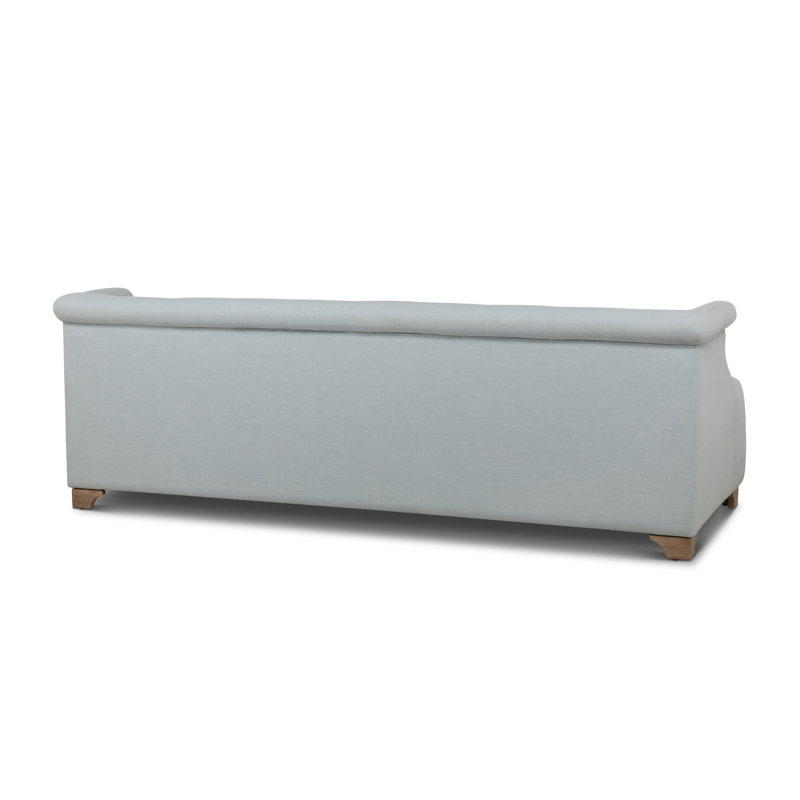 Scroll Arm Sofa, Putty, Serene Sky, Driftwood