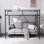 Lit mezzanine avec barreaux plats pour adultes, enfants et jeunes adolescents, aucun sommier requis