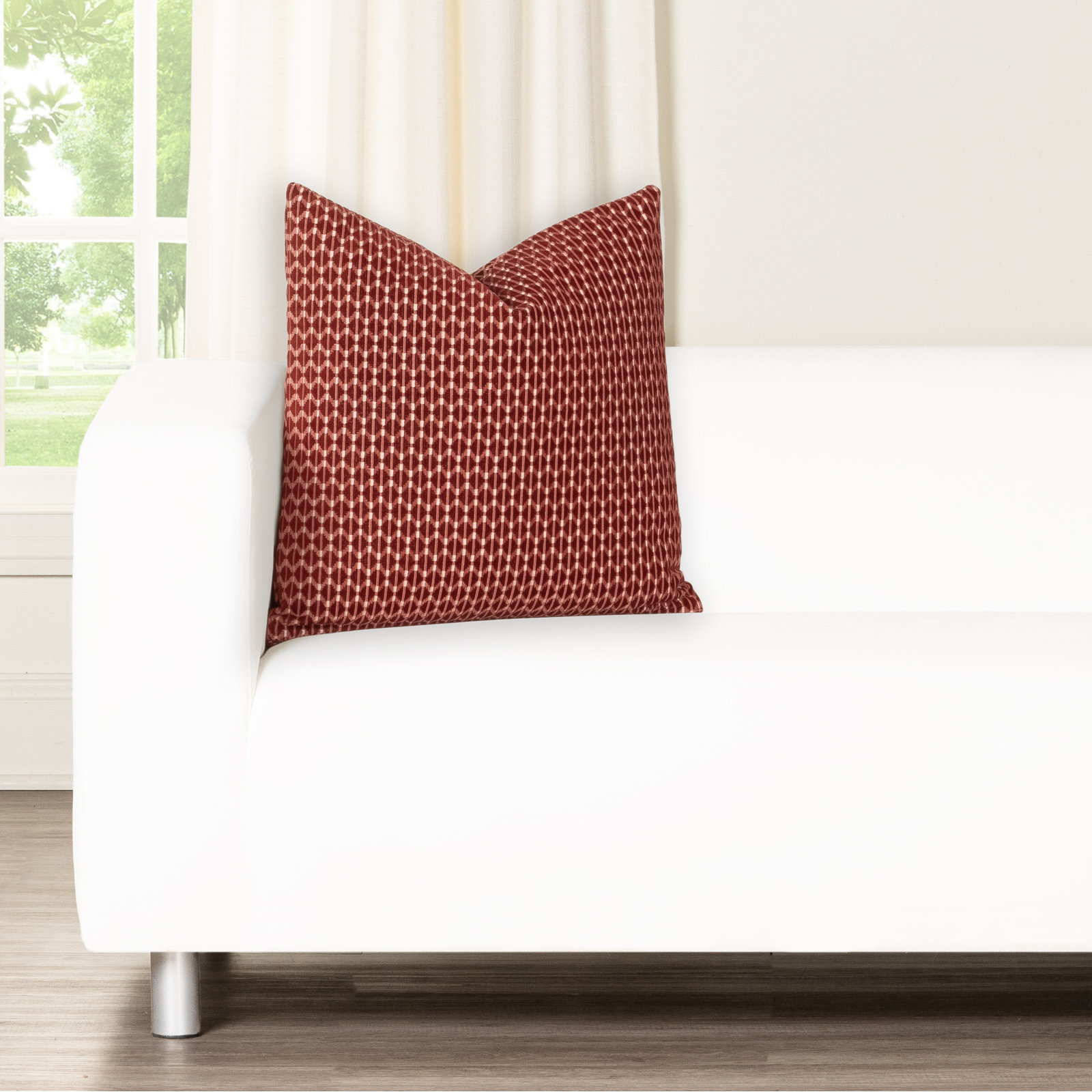 All Modern Lombardi Throw Pillow, Square 20", Polyester, Red