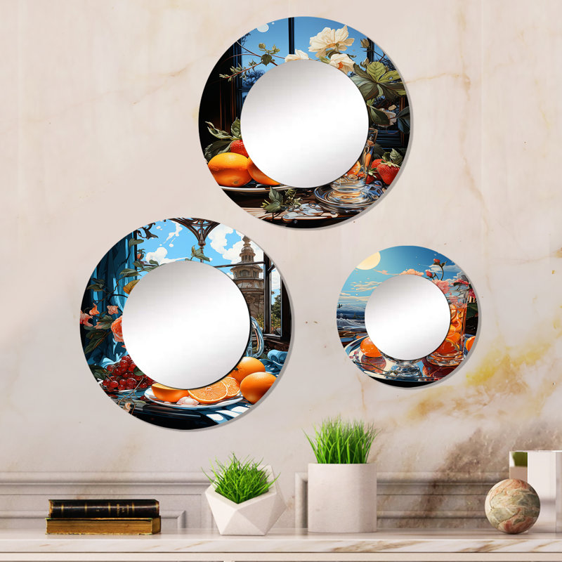 Miroir mural rond en aluminium Cappelli