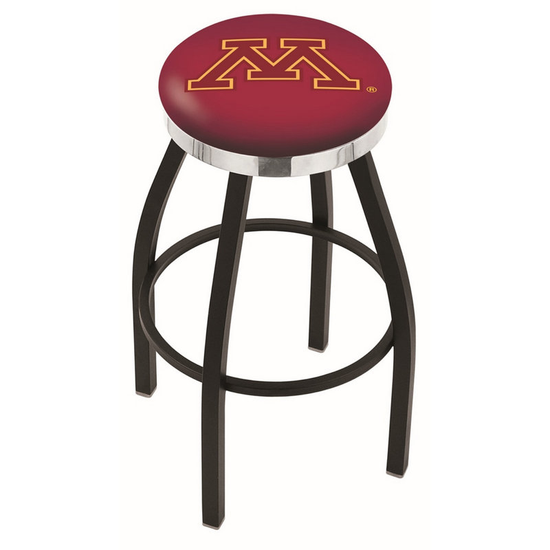 Tabouret de comptoir pivotant de 25 po NCAA, Chrome, Université du Minnesota