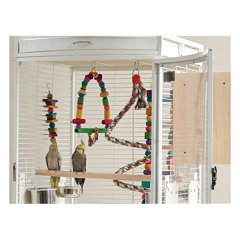 Cage à perroquet en métal avec roulettes verrouillables Minimalist