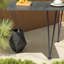 Tables de patio compactes, table de bar en fer et bois d'acacia de 47,25 pouces, style industriel rustique
