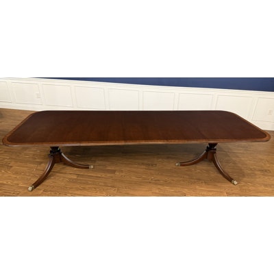 Traditional Banded Mahogany Dining Table