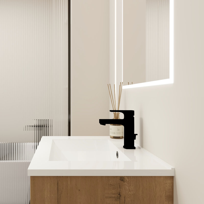 Meuble-lavabo 24 po avec lavabo - Meuble double usage en céramique avec charnière à fermeture en douceur et contreplaqué, 24"