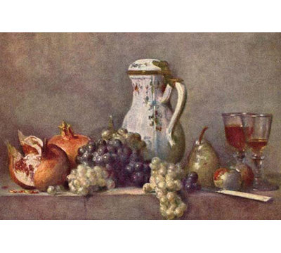 «Still Life with a Jug» par Jean Chardin, reproduction d'art