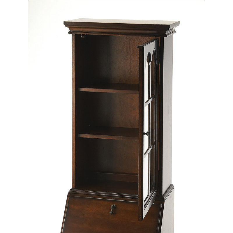 Gaen Secretary Desk with Hutch, Dark Cherry