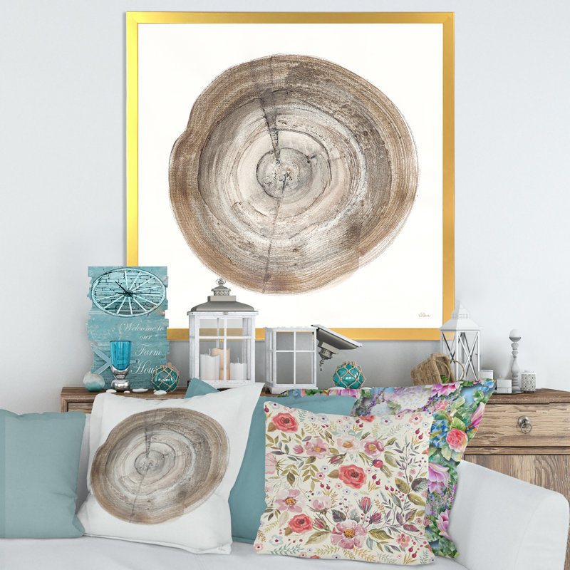 «Circle Natural Elements I», reproduction sur toile encadrée, H 30 po x l 30 po x P 1 po, Cadre blanc