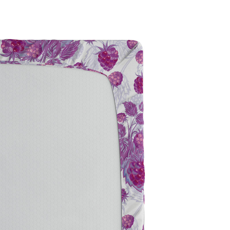 Mauve Microfiber Floral Fitted Sheet, Full Fitted Sheet