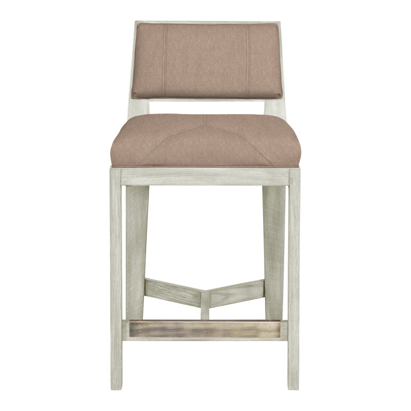 Scoville By Thom Filicia Upholstered Counter Stool with Solid Wood Frame, Navajo, Navada champignon