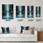 Horloge murale paysage abstrait «Wondering Through The Blue Woods I»-99635956