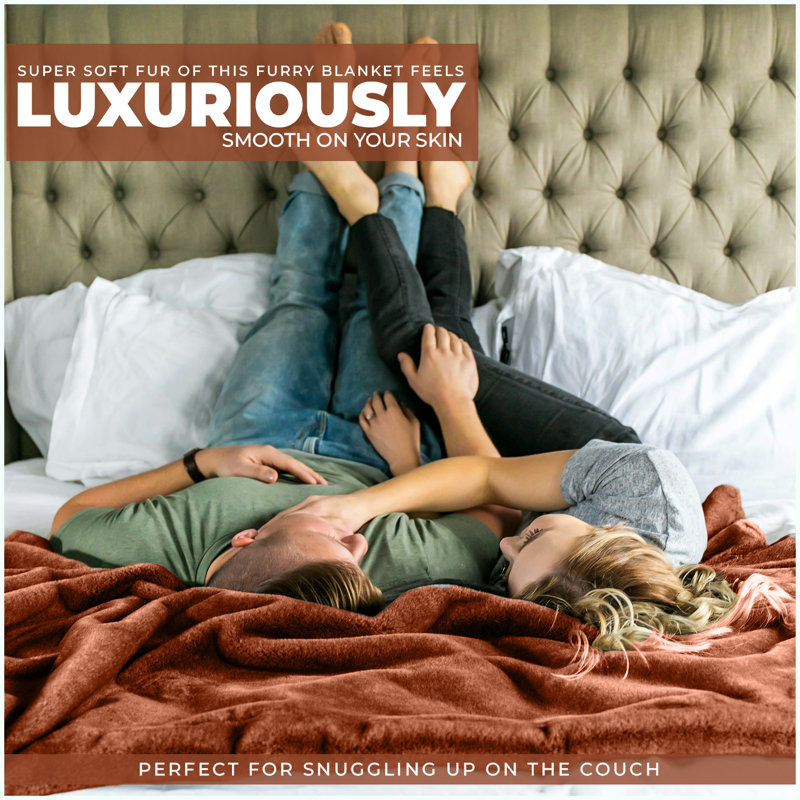  Standard Throw Blanket, W130 x L180cm, Burnt Orange