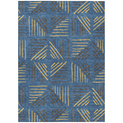 Machine Washable Indoor/Outdoor Kugler ACN2413 Geometric Rug
