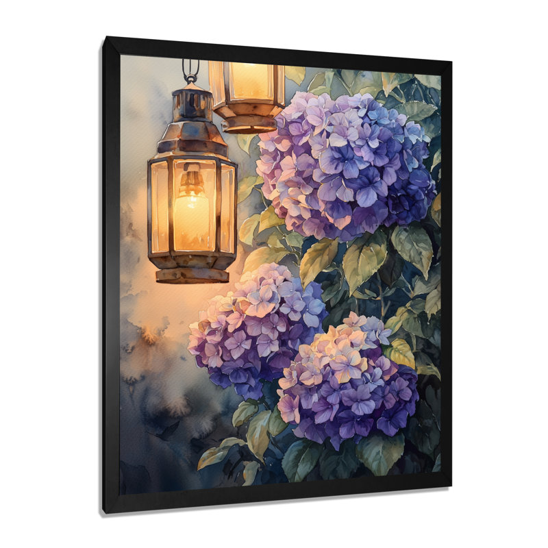 Impression sur toile «Floral», Noir, noir, noir, noir, H 20 po x l 12 po, Reproduction encadrée d'une seule photo