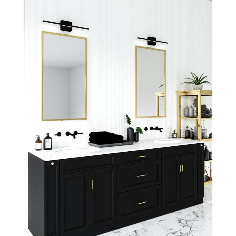 Vega Minor 24" Square Black Dimmable LED Vanity Light