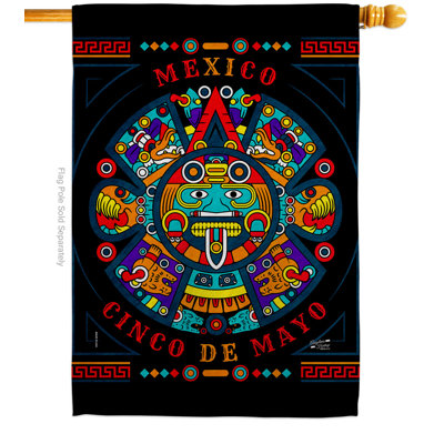 Aylia Double Sided 40 in. H x 28 in. W Polyester Cinco de Mayo House Flag