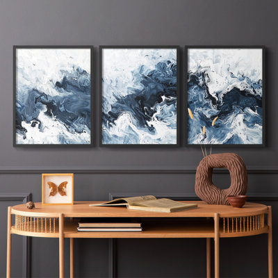 Mer et rivage, série XXV III, ensemble de 3 estampes numériques, prêt à accrocher