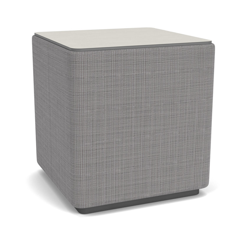 Darsey Lounge End Table With Laminate Top, 20", Charcoal;Chambray Grey, White Twill