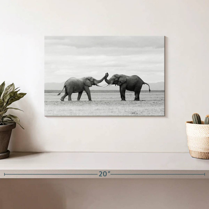 Crowle Fighting Elephants, 8" H x 12" W