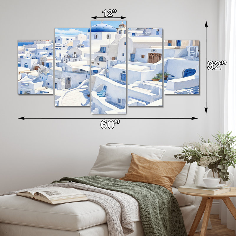Newson - Grèce, reproduction sur toile - 5 panneaux