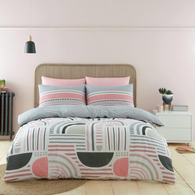 Cotton Blend, Polyester Geometric Shapes Duvet Cover Set with Pillowcases