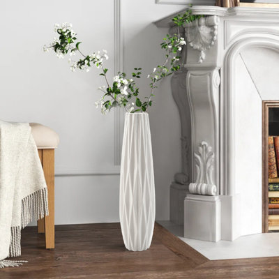 Spuglio White 45Cm Ceramic Floor Vase