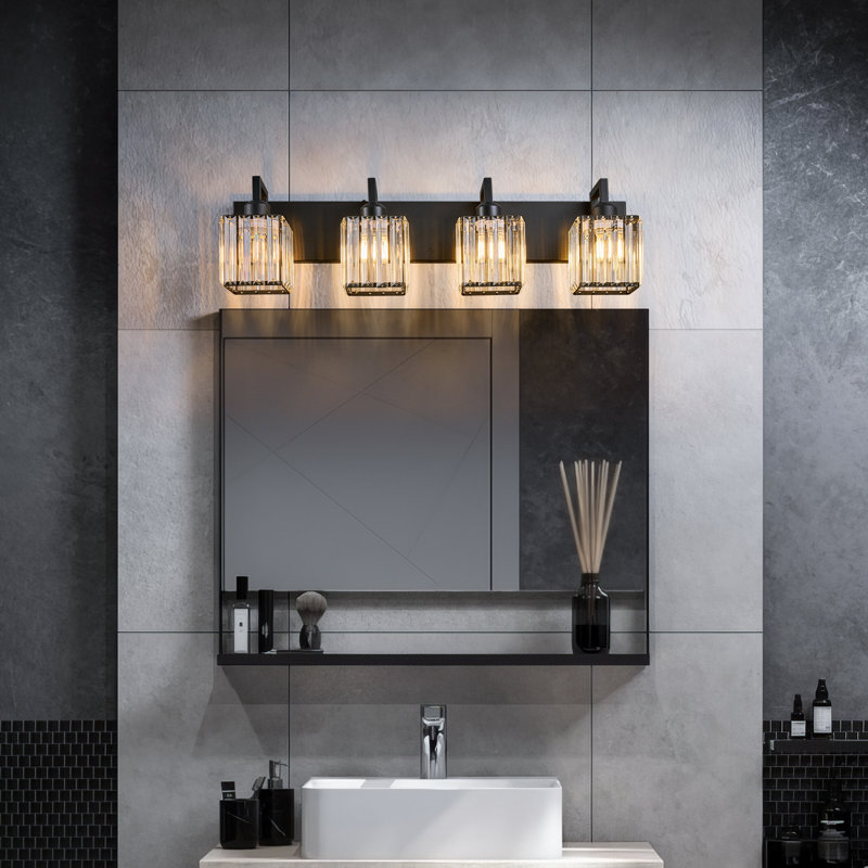 Lumière de coiffeuse Kyneisha, Noir, Quatre lumières