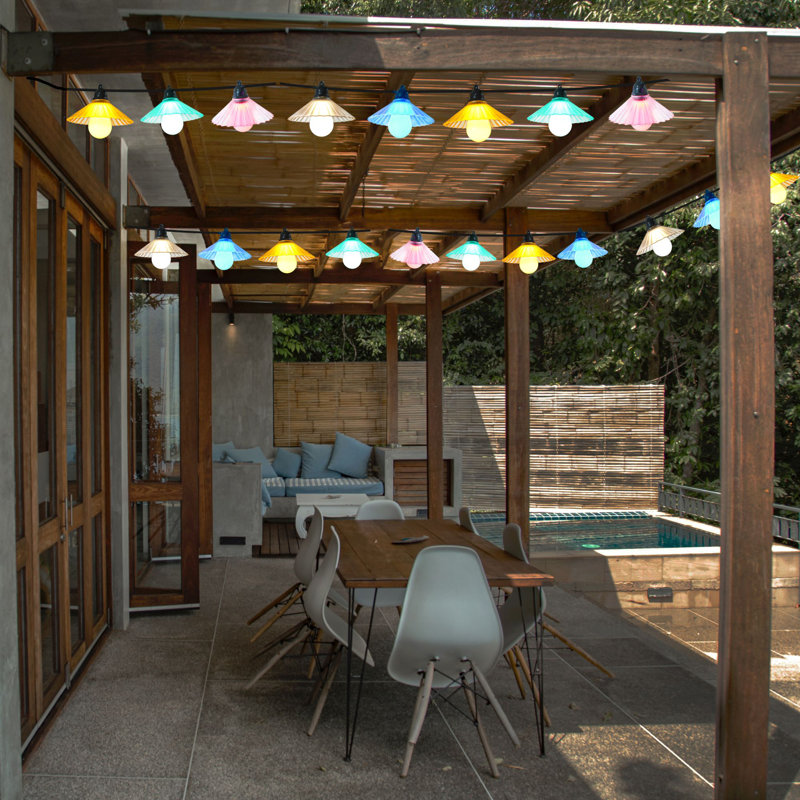 Raegen Outdoor 10 - Bulb 192'' Plug-in String Light, Multicolor