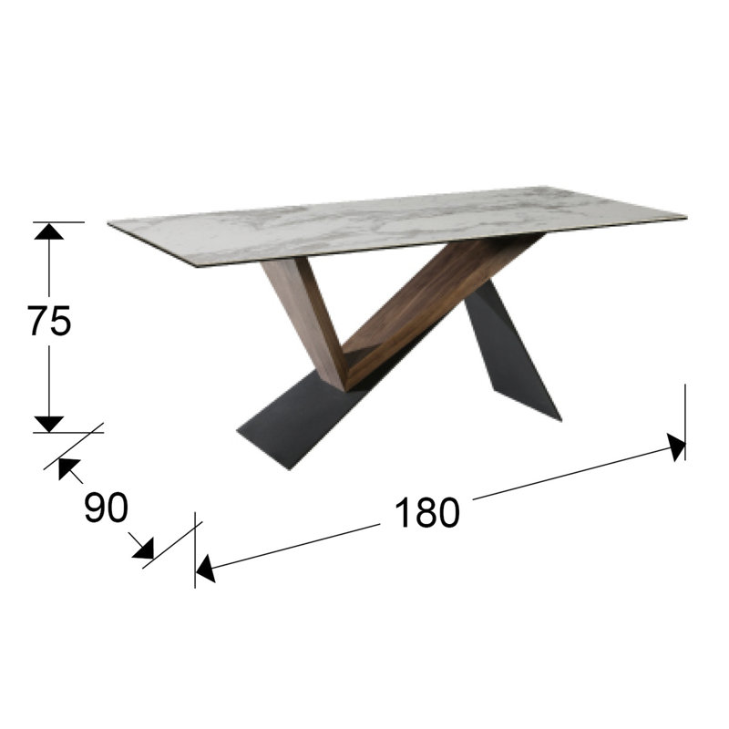 Almere Glass Top Dining Table