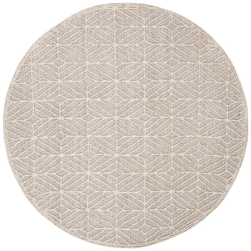 Hamlin Trace Hand Tufted Wool Geometric Rug, Round 6'