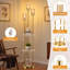 Lampe sur pied 71 "à 3 lumières avec abat-jour champagne 71"