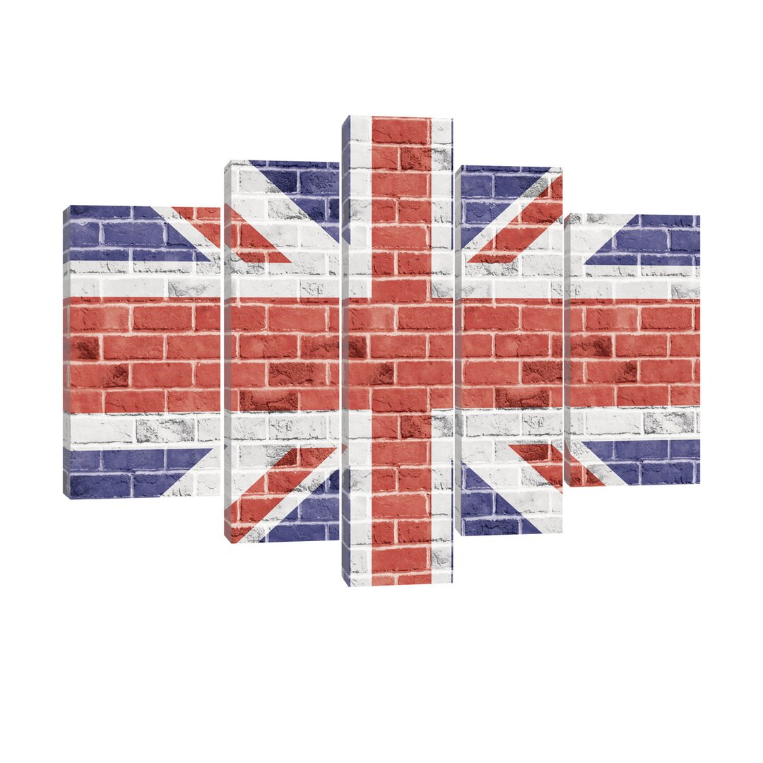 5-tlg. Leinwandbilder-Set Die Britische Flagge