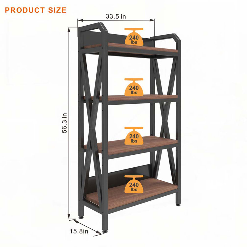 Tablettes de rangement à 4 niveaux 56,30 po Bakers Rack