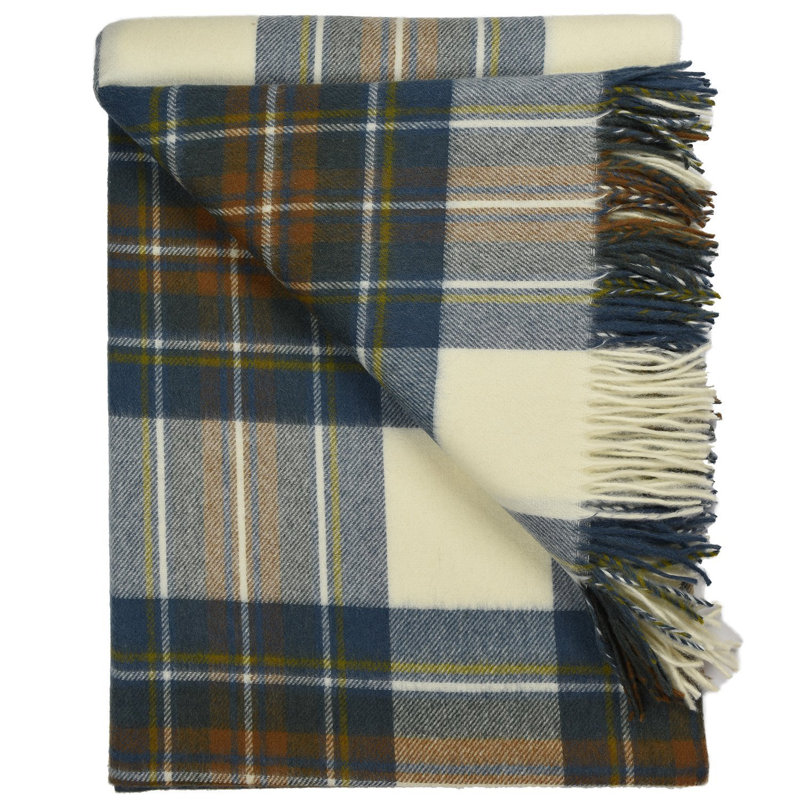 Jeté en laine highland merino, Robe bleu pâle Stewart