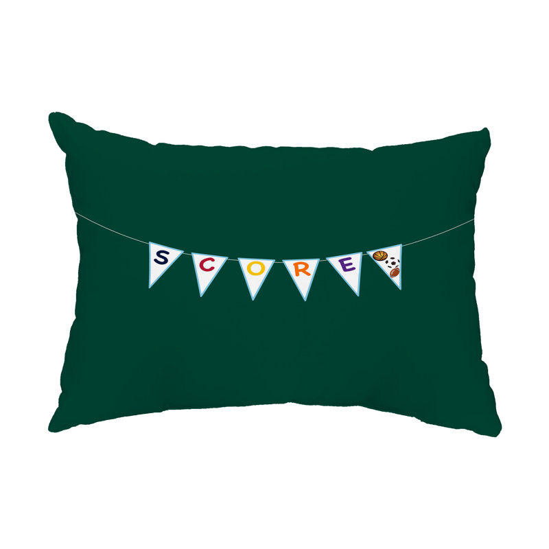 Outdoor Reversible Throw Pillow, Green