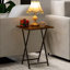 Chidera Rustic Wooden 2 Piece Side Table Set Folding Living Room Home Furniture