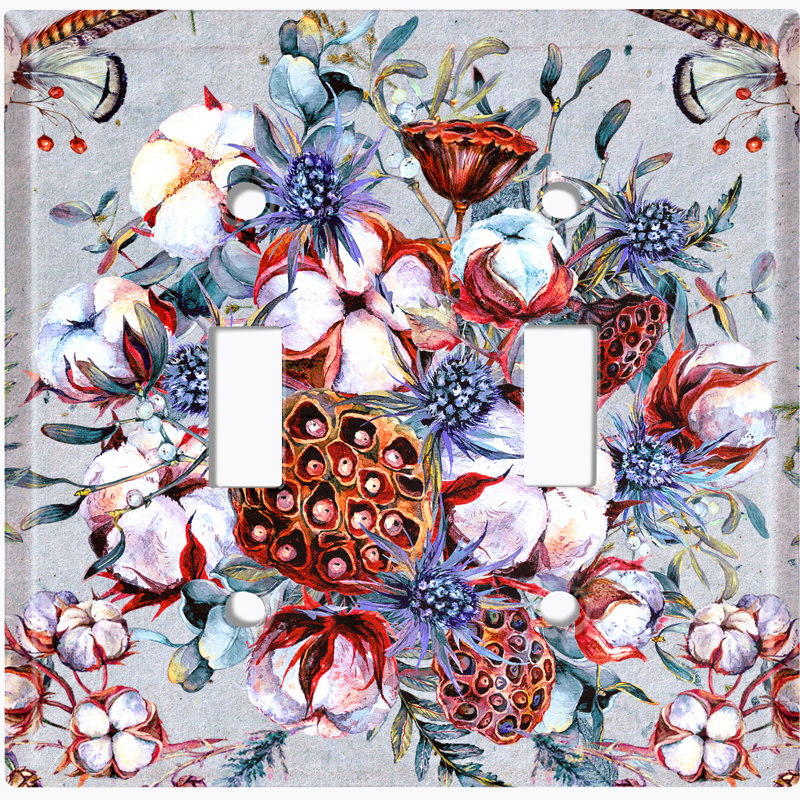 Patterned 2 - Gang Toggle Light Switch Standard Wall Plate