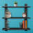 Sorbus 3-Tier Asymmetric Floating Wood Shelf, Black-1255475136