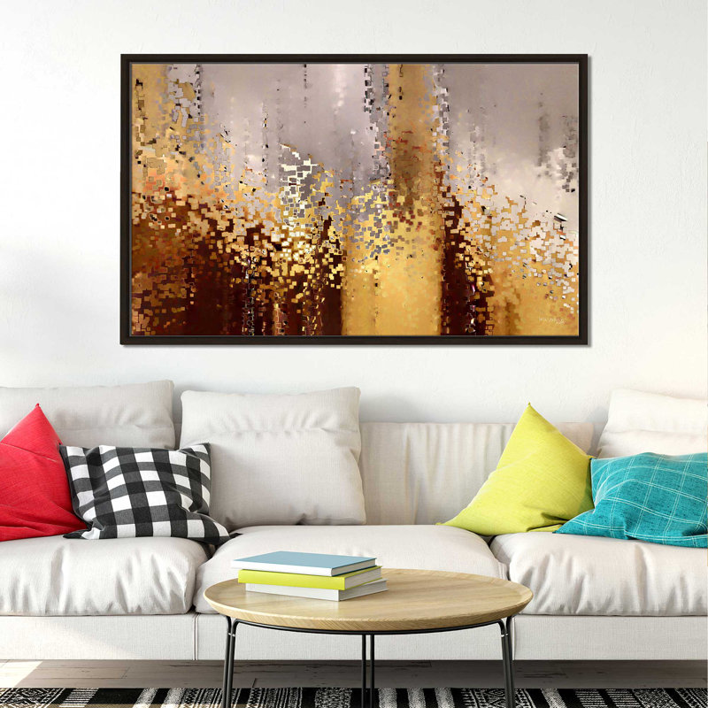 «Refiners Fire», reproduction d'art sur toile, H 21,5 po x l 33,5 po x P 2 po, Cadre flottant espresso