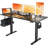 Electric Height Adjustable Standing Desk with Hooks-1887789156-1887789153