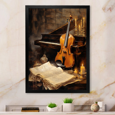 Violon rétro et harmonie piano II sur toile