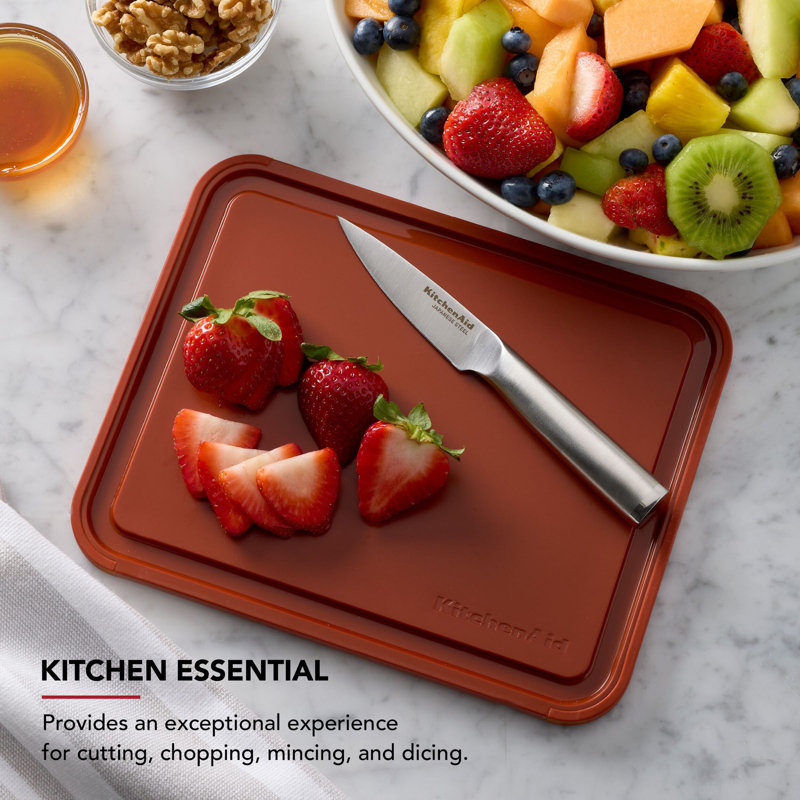Kitchenaid Classic Non-Slip Poly Cutting Board, 8X10 Inch, Scorched Orange
