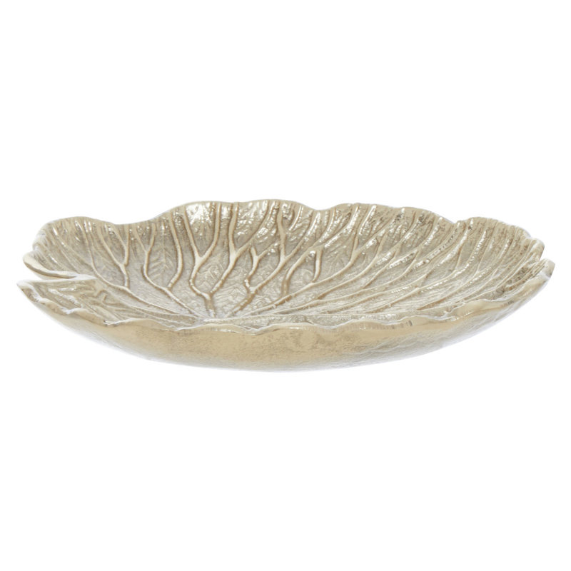 Richy Metal Decorative Plate 1, 3cm H x 23cm W x 22cm D, Gold