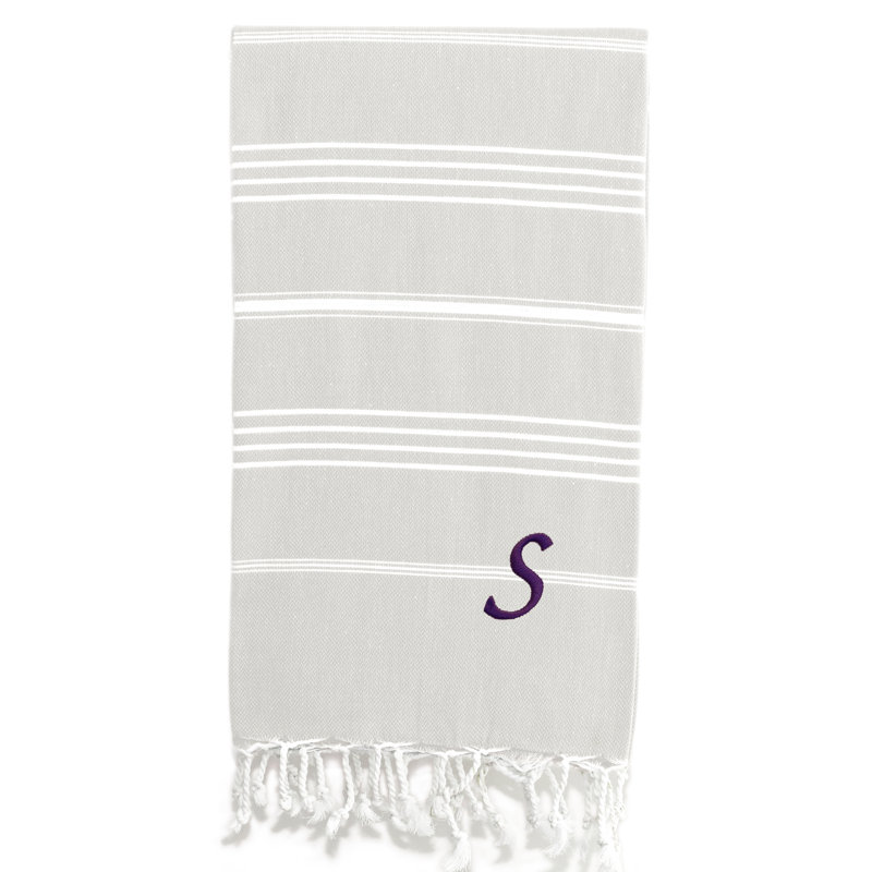 Serviette de plage 100% coton Pestemal Lucky, Crème / Blanc, S
