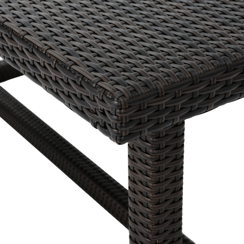 Rosa Dining Table - Brown Multi, , 59"X33.6"X28", 40.26Lb, Outdoor Patio With Resin And Iron Frame, Weather-, Modern Design For Dining, Multi 33.6In.W X 59In.D 28In.H, Stylish Furniture