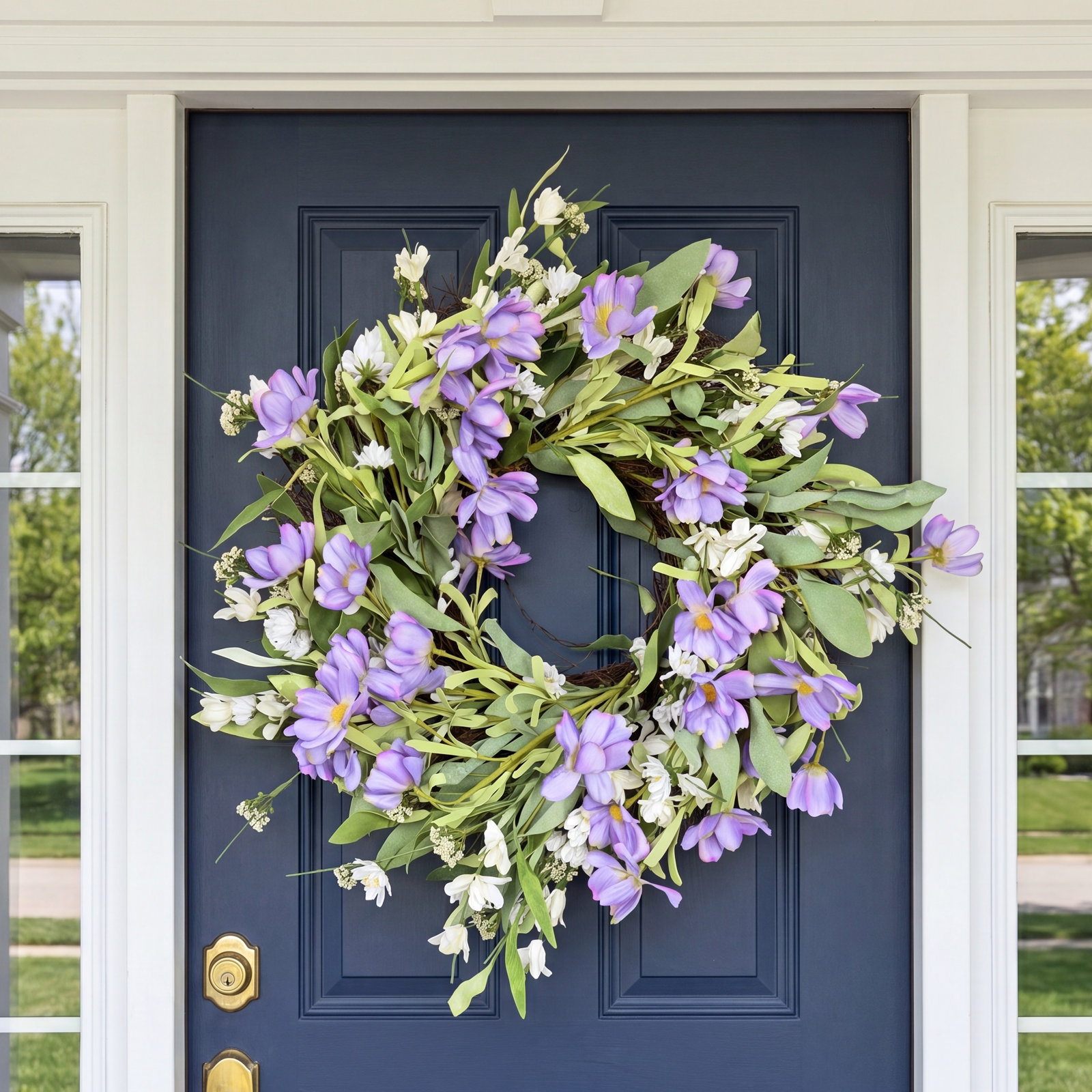 22" Handcrafted Wildflower No Holiday Wreath