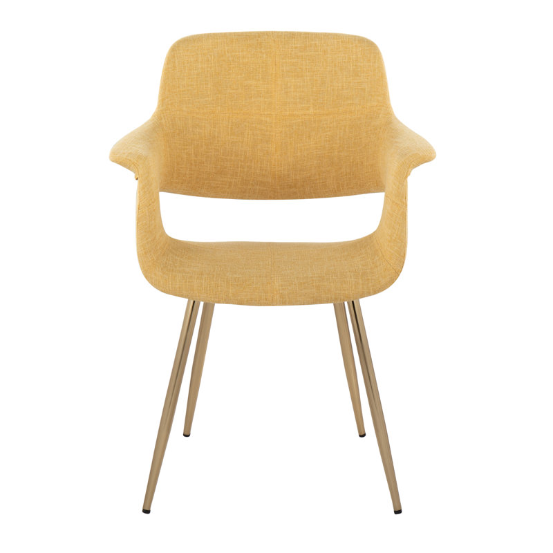 Quirico 16.5'' H Upholstered Armchair, Gold, Yellow