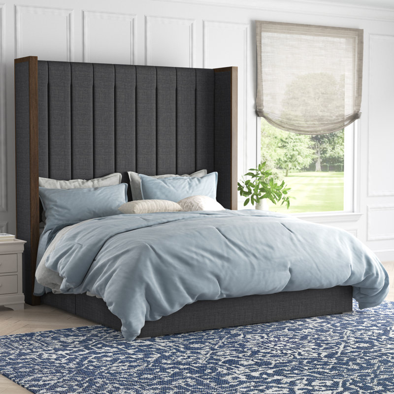 Lit tapissier standard à profil bas Dipson, Revolution® gris anthracite, Très grand (haut)