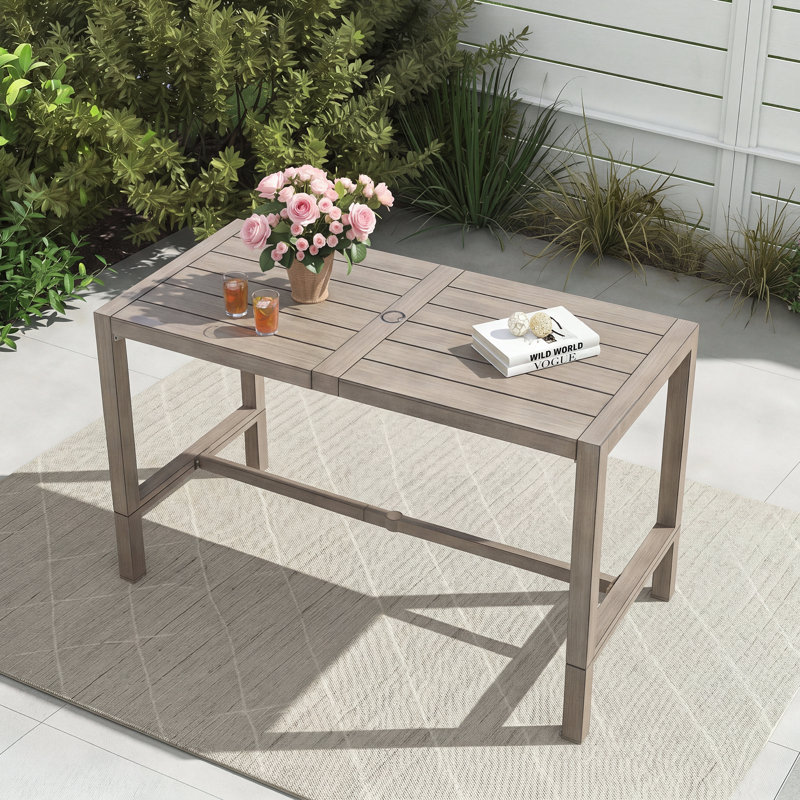 2 1 4 in patio table umbrella hole 82x38 Aluminum Dining w/ prevent broken glass Slickblue Round Picnic Table Set
